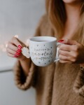Bella Rose Vánoční hrnek Nasávám vánoční atmosféru, bílá barva, zlatá barva, porcelán