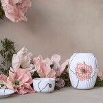 KÄHLER Porcelánová váza Hammershøi Poppy 20 cm, růžová barva, bílá barva, porcelán