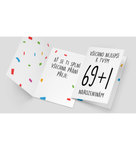 PartyWorld Přání - všechno nejlepší k tvým 69+1 narozeninám