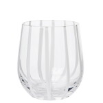 Broste Sklenice White Stripe 350 ml, bílá barva, čirá barva, sklo