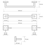 SAPHO - X-SQUARE držák ručníků 450, chrom XQ402
