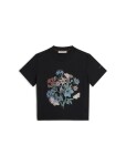 Dámské merino triko s krátkým rukávem ICEBREAKER Wmns 150 Tech Lite SS Crop Tee NZ Flora, Black velikost: XS