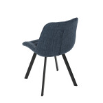 Židle jídelní, modrá látka, nohy černý kov