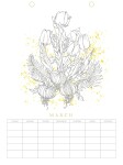 Wall Calendar, antistresové omalovánky/kalendář s barvami, Kristy Rice