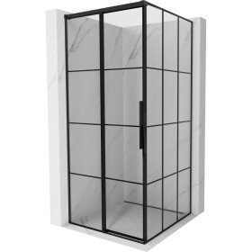 MEXEN/S - Rox sprchový kout posuvný levá 90 x 90, černá kratka, černá 8C2-090-090-70-77-L
