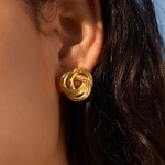 ELENYS Golden Knot – pozlacené náušnice 18K žluté zlato