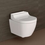 GEBERIT - AquaClean Elektronický bidet Tuma Comfort s keramikou, Rimfree, SoftClosing, alpská bílá 146.292.11.1