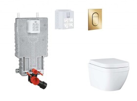 GROHE - Uniset Set předstěnové instalace, klozetu, sedátka SoftClose a tlačítka Arena Cosmopolitan S, Triple Vortex, Cool Sunrise SANI15BB4110