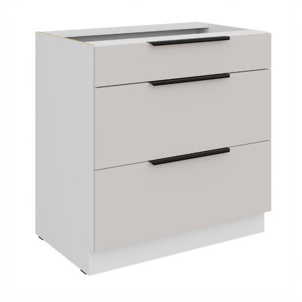 Spodní skříňka Como 80 D 3S BB - Premium Box Barva korpusu: Bílá, Barva dvířek: Kašmír