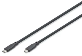 Digitus USB-C - USB-C silikonový kabel černá / USB4 Gen 3x2 / 240 W / 16K 60Hz / 80 Gbps / 0,5 m (AK-300350-005-S)