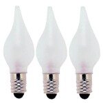 STAR TRADING Náhradní žárovka-plamínek E10 1,8 W - 3 ks, bílá barva, plast