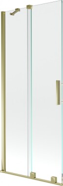 MEXEN/S - Velar Dvoukřídlá posuvná vanová zástěna 80 x 150 cm, transparent, zlatá 896-080-000-01-50