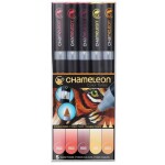 CHAMELEON, CT0511, Color Tones, 5 Pen set, stínovací popisovače, 5 ks, Warm tones