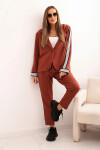 Dámská souprava s viskózou a lampasem a sportovní sako rudy UNI