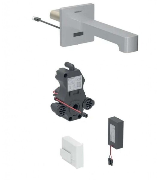 GEBERIT - Brenta Elektronická umyvadlová baterie pod omítku, bateriové napájení, easy to clean, kartáčovaná nerez 116.294.SN.1