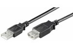 MicroConnect kabel USB2.0 A (M) - USB2.0 A (F) 2m černá / 480Mbit/s (USBAAF2B)