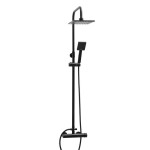 Erga Flova, sprchová souprava s pákovou baterií a dešťovou hlavicí 20x20cm, černá matná, ERG-YKA-BP.FLOVA 20 BLK