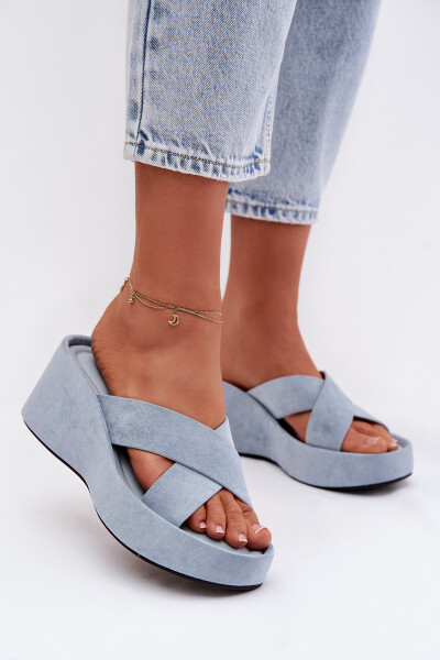 Dámské semišové nazouváky G517 modré - Joalice Paris 37