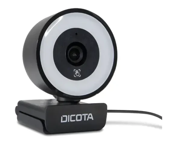 Dicota Webcam Ringlight 5MP černá / Webkamera / 5MP / USB 2.0 / mikrofon / kruhové osvětlení (D32066)