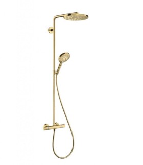 HANSGROHE - Raindance S Sprchový set s termostatem, průměr 24 cm, 3 proudy, EcoSmart, leštěný vzhled zlata 28823990