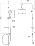 MEXEN/S - Erik sprchový sloup včetně vanové termostatické baterie Kai, černá 77300205-70