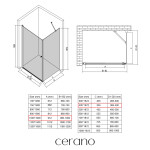 CERANO - Sprchový kout Antelo L/P - 6 mm - chrom, transparentní sklo - 100x40x190 - otočný CER-477365