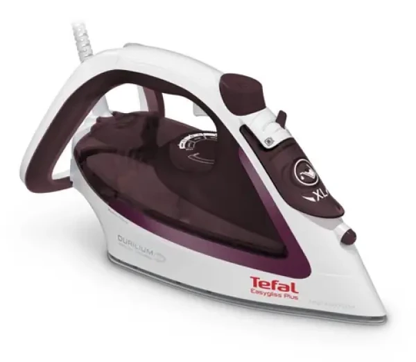 Tefal Easygliss Plus FV 5714 bílo-bordeaux / Napařovací žehlička / 2400 W / 270 ml / 45 g/min / Durilium (FV 5714)