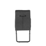 Židle jídelní, taštičkové pružiny v sedáku, madlo na opěráku, tmavě šedá látka, černý kov