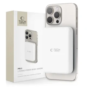 Tech-Protect LifeMag PB11 bílá / Powerbanka / MagSafe / 10000 mAh / 15W / USB-C (25338-0)