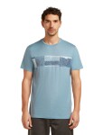 Pánské merino triko s krátkým rukávem ICEBREAKER Mens 150 Tech Lite SS Tee Elevation Line, Flint Blue velikost: S