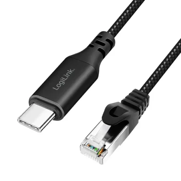 LogiLink USB-C - RJ45 2 m černá / Redukce / USB 3.2 / Gigabit Ethernet (CU0412)