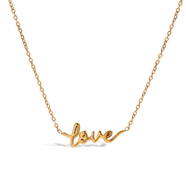ELENYS Love – pozlacený náhrdelník 18K žluté zlato Délka náhrdelníku: 39+5 cm / max. 44 cm