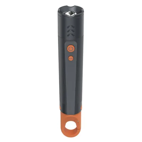 Hama FLX350 LED svítilna na baterie s karabinou šedá / hliníková / 350 lm / 230 m / 4 režimy+SOS / IP44 / zoom (228604)