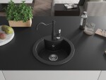 MEXEN/S - Diego granitový dřez 1-miska včetně baterie Carla, černá/stříbrná metalik 6512-73-670700-70