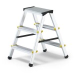 Schůdky oboustranné hliníkové 2×3 příčky, nosnost 150kg, PROFI, J.A.D TOOLS