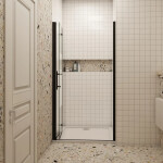 H K - Sprchové dveře MELODY BLACK LINE B8 120 zalamovací, 120–122 × 195 SE-MBLINEB8120SET