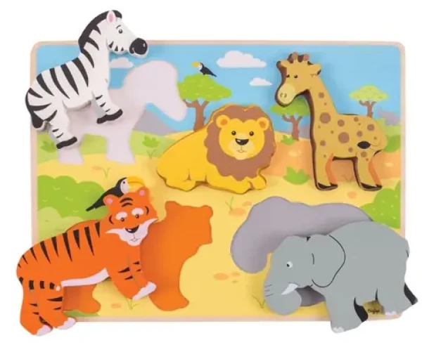 Bigjigs Toys Vkládací puzzle safari (BJ327)