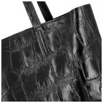 Módní dámská kožená kabelka na rameno Naysa, černá