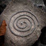 Pánský náhrdelník Vikingský kompas - VEGVISIR, oboustranný přívěsek, Stříbrná 60 cm Náhodná