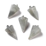Kyvadlo z přírodního kamene - labradorit - 25 –28 × 15–16 mm - 1 ks