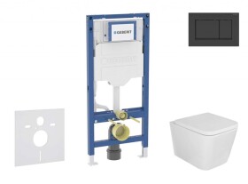 GEBERIT - Duofix Set předstěnové instalace, klozetu Arkas a sedátka softclose, tlačítko Sigma30, matná černá/černá SANI11CA5102B
