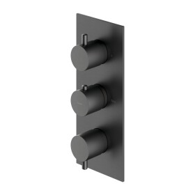 OMNIRES - Y termostatická 3-cestná sprchová vanová baterie pro podomítkovou instalaci bez tělesa, grafit Y1238/KROGR