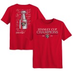 Fanatics Dětské tričko Florida Panthers NHL 2025 Stanley Cup Champions Signature Roster T-Shirt - Red Velikost: Předškolní 4 (4 roky)