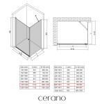 CERANO - Sprchový kout Antelo L/P - 6 mm - chrom, transparentní sklo - 110x80x190 - otočný CER-8050BD132