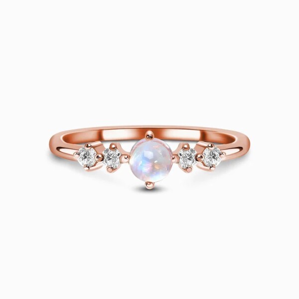 Royal Fashion prsten 14k zlato Vermeil GU-DR8702R-ROSEGOLD-MOONSTONE-TOPAZ Velikost: 10 (EU: 61-63)