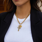ELENYS Cross Charms – pozlacený náhrdelník 18K žluté zlato Délka: 45+5 cm / max. 50 cm