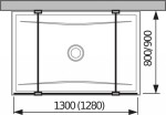 Pure Skleněná stěna pevná včetně dvou vzpěr, 130x200 cm, s úpravou Jika Perla Glass H2674210026681