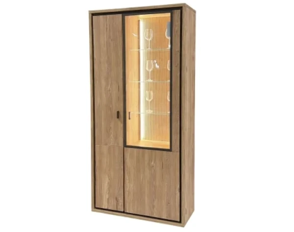 Vysoká vitrína Flores, dub gustavson/antracit, levá