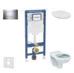 GEBERIT - Duofix Set předstěnové instalace, klozet Alpha se sedátkem, tlačítko Sigma30, chrom SANI11CD1106