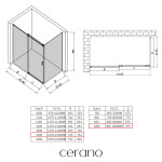 CERANO - Sprchový kout Santoro L/P - 8 mm - černá matná, grafitové sklo - 150x100x195 - posuvný CER-8050BD7309